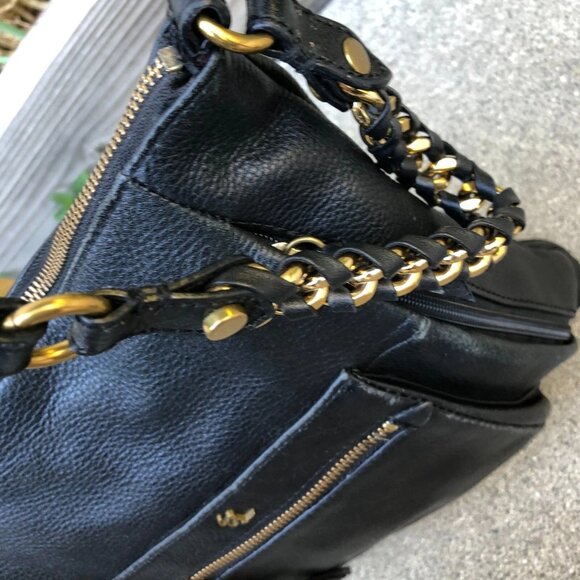 ELLIOTT LUCA Crossbody Purse Women's Black Leather Zipper Travel Shoulder Bag - Picture 6 of 11